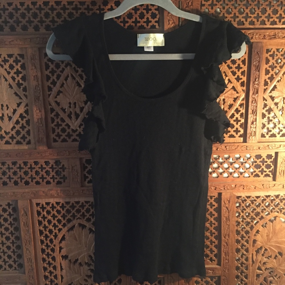 Anthropologie Knit Flounce Sleeve Tee - NWOT
